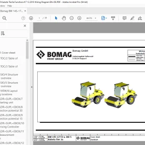 Bomag BW 145-177 D u. DH-5 Kubota Tier3a Function.417 Wiring Diagram Manual EN_DE PDF