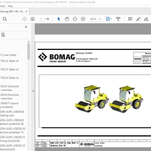 Bomag BW 145-197 D, DH, BVC-5 Kubota Tier 4f Function.416 Wiring Diagram Manual EN_DE PDF