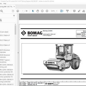 Bomag BW 145-197 D, DH, BVC-5 Kubota Tier 4f Function.524 Wiring Diagram Manual EN_DE PDF
