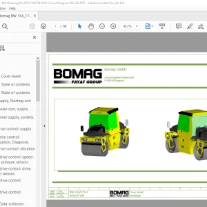 Bomag BW 154/174-4 AP/ACP-AM Drawing No.87611169 Circuit Diagram Manual EN_DE PDF