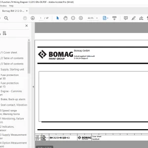 Bomag BW 212 D-40 QSB 4.5 Function.74 Wiring Diagram Manual EN_DE PDF