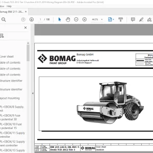 Bomag BW 219-226 D, DH, BVC-5 Deutz TCD 2012 Tier 3 Function.610 Wiring Diagram Manual EN_DE PDF