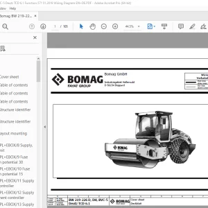 Bomag BW 219-226 D, DH, BVC-5 Deutz TCD 6.1 Function.571 Wiring Diagram Manual EN_DE PDF