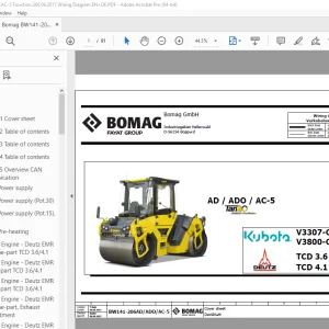 Bomag BW141-206 AD/ADO/AC-5 Function.366 Wiring Diagram Manual EN_DE PDF