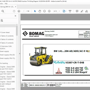 Bomag BW141-206AD/ADO/AC-5 Function.714 Wiring Diagram Manual EN_DE PDF