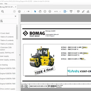 Bomag BW154 AP/ACP/APO-4 T4f Function.544 Wiring Diagram Manual EN_DE PDF