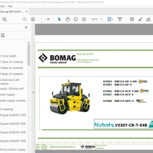 Bomag BW154AP/ACP/APO-4 Kubota V3307-CR-T-E4B Function.656 Wiring Diagram Manual EN_DE PDF