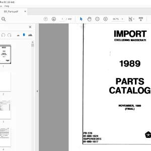 Chrysler 1989 Import Parts Manual - PDF