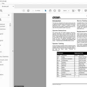 Crown Forklift 6000S Series Service Manual 1460-001 - PDF DOWNLOAD