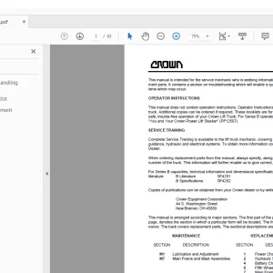 Crown Forklift B Walkie Stacker Service Manual  - PDF DOWNLOAD