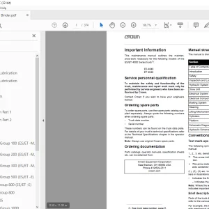 Crown Forklift ES ET 4000 Series Service Manual - PDF DOWNLOAD