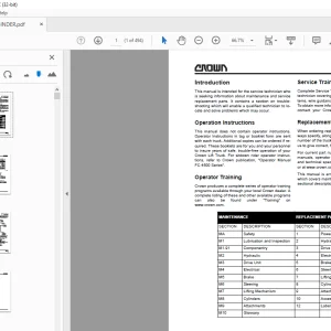 Crown Forklift FC 4500 Series Counter Balanced Service Manual