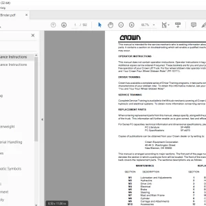 Crown Forklift FC FP Service Manual - PDF DOWNLOAD
