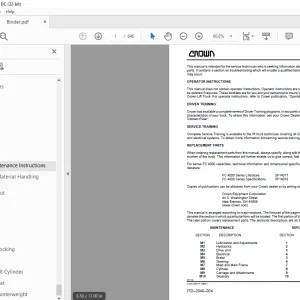 Crown Forklift FC4000 Series Service Manual - PDF DOWNLOAD