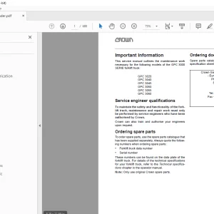 Crown Forklift GPC 3000 Series Service Manual - PDF DOWNLOAD