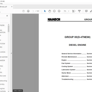 Crown Forklift IC Hamech D-4TNE98 DIESEL ENGINE Service Manual PDF