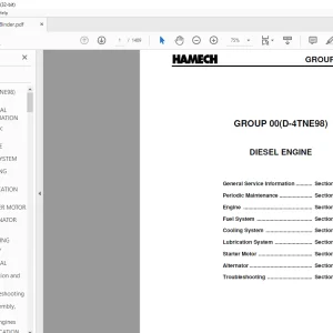 Crown Forklift IC Hamech D-4TNVE98 DIESEL ENGINE Service Manual