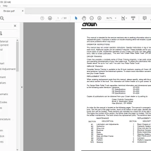 Crown Forklift PC Pallet Service Manual - PDF DOWNLOAD