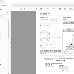 Crown Forklift PTH50 Pallet Service Manual - PDF