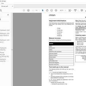 Crown Forklift PTH50 Pallet Service Manual - PDF DOWNLOAD