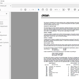 Crown Forklift PW Pallet Service Manual - PDF DOWNLOAD