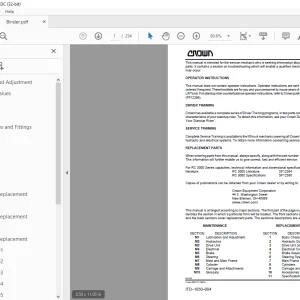 Crown Forklift RC 3000 Counter Balanced Service Manual - PDF