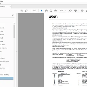 Crown Forklift RC Counter Balanced Service Manual - PDF DOWNLOAD