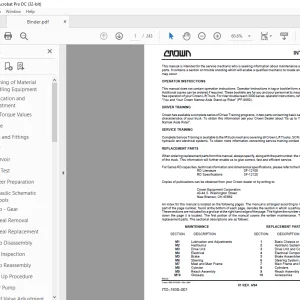 Crown Forklift RD 3000 series Service Manual - PDF DOWNLOAD