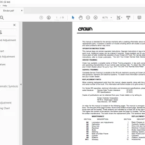 Crown Forklift RR Service Manual - PDF DOWNLOAD
