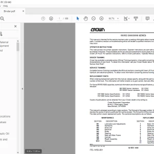 Crown Forklift RR/RD 5000/5000S SERIES Service Manual - PDF DOWNLOAD