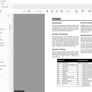 Crown Forklift RR/RD 5200S Series Service Manual  - PDF DOWNLOAD