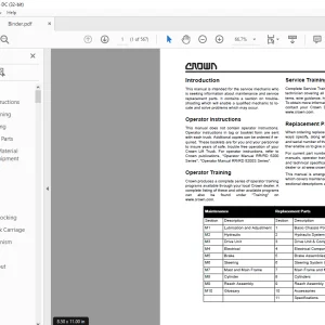 Crown Forklift RR/RD 5200S Series Service Manual 1452-001