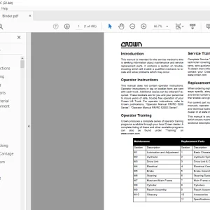 Crown Forklift RR/RD 5200S Series Service Manual  - PDF DOWNLOAD