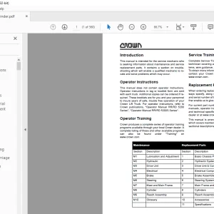 Crown Forklift RR/RD 5200S Series Service Manual - PDF DOWNLOAD