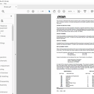 Crown Forklift RS 3000 Series Service Manual - PDF DOWNLOAD