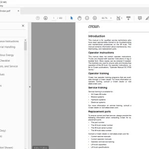 Crown Forklift SC 5700 Series Counter Balanced Service Manual