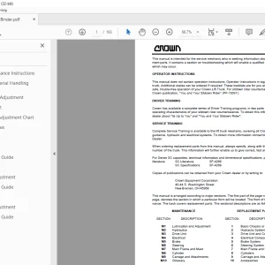 Crown Forklift SC Counter Balanced Service Manual -PDF DOWNLOAD