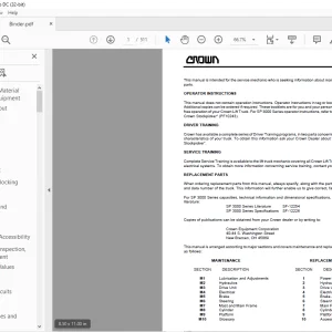 Crown Forklift SP 3000 Service Manual - PDF DOWNLOAD