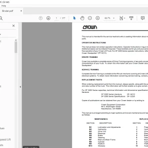 Crown Forklift SP 3200 Service Manual - PDF DOWNLOAD