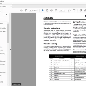 Crown Forklift SP 3470 Service Manual - PDF DOWNLOAD