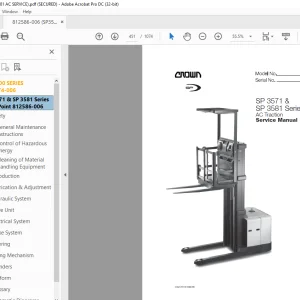 Crown Forklift SP 3500 SERIES AC Traction Maintenance Manual PDF