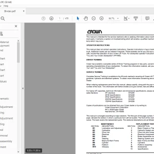 Crown Forklift SP 42 Service Manual - PDF