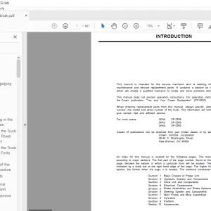 Crown Forklift SP 48 Service Manual - PDF DOWNLOAD