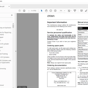 Crown Forklift SX 3000-40 Walkie Stacker Service Manual - PDF DOWNLOAD