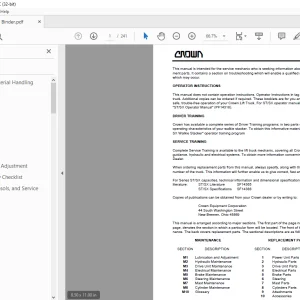 Crown Forklift SX 3000 Walkie Stacker Service Manual - PDF DOWNLOAD