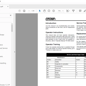 Crown Forklift TR 3600 Service Manual - PDF DOWNLOAD