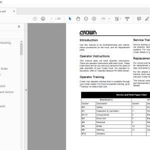 Crown Forklift TR4500 Series Service Manual - PDF DOWNLOAD