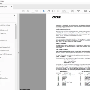 Crown Forklift TS Service Manual  - PDF DOWNLOAD