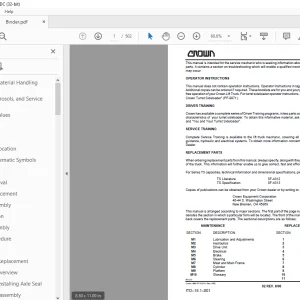 Crown Forklift TSEV 100 Service Manual  - PDF DOWNLOAD