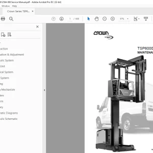 Crown Forklift TSP6000 Series Maintenance Manual  - PDF DOWNLOAD